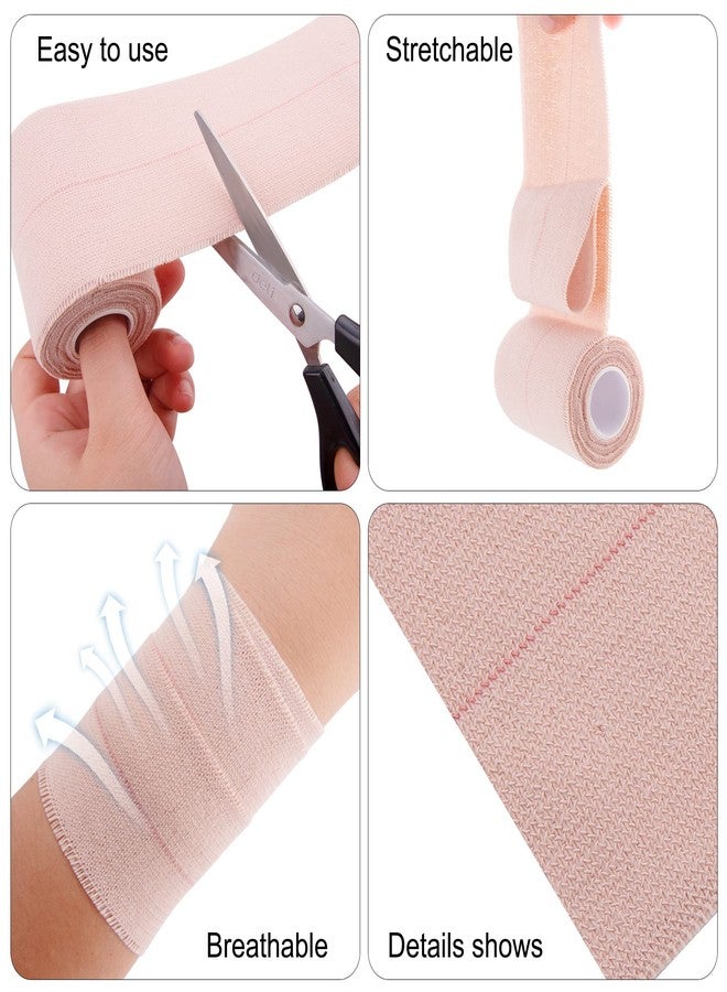 BQTQ 12 Rolls Elastic Tape Adhesive Elastic Bandage Wrap 4 inch Stretch Bandage Wrap Wound Wrap Tape Elastic Adhesive Tape Wrap Bandages for Wrist Ankle Swelling Sprains - Image 3